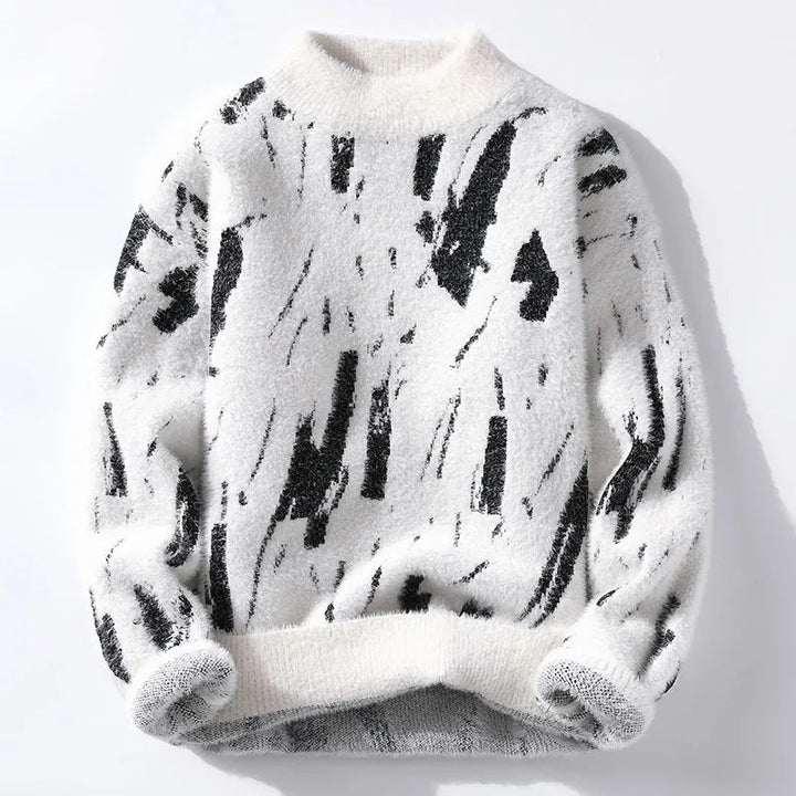 Levoire | Pull à col rond à manches longues plus chaud et ample Blanc