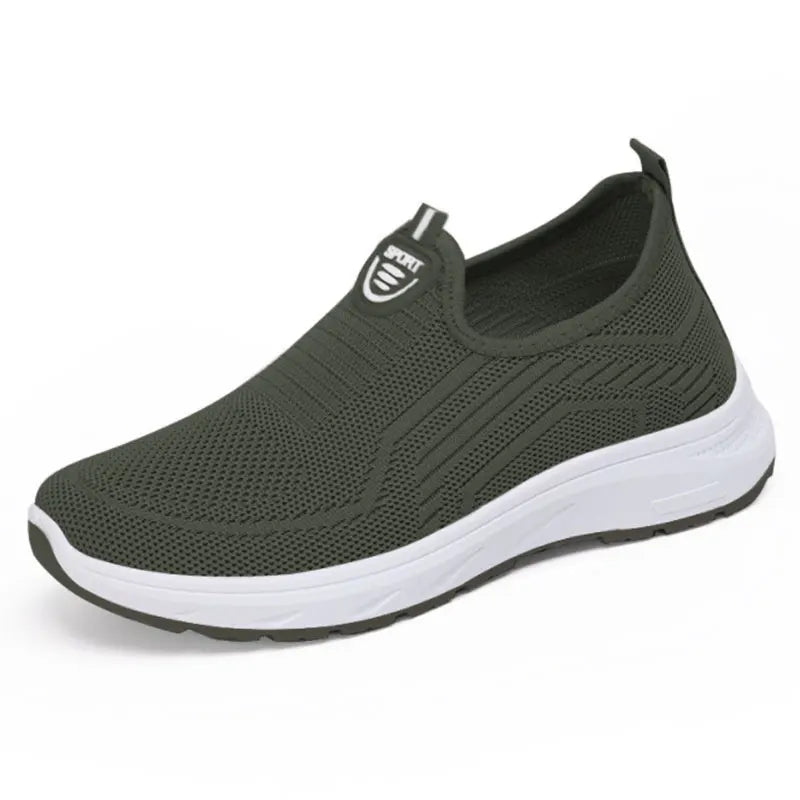 Levoire | Baskets Femme Slip-On Respirantes Vert Armée