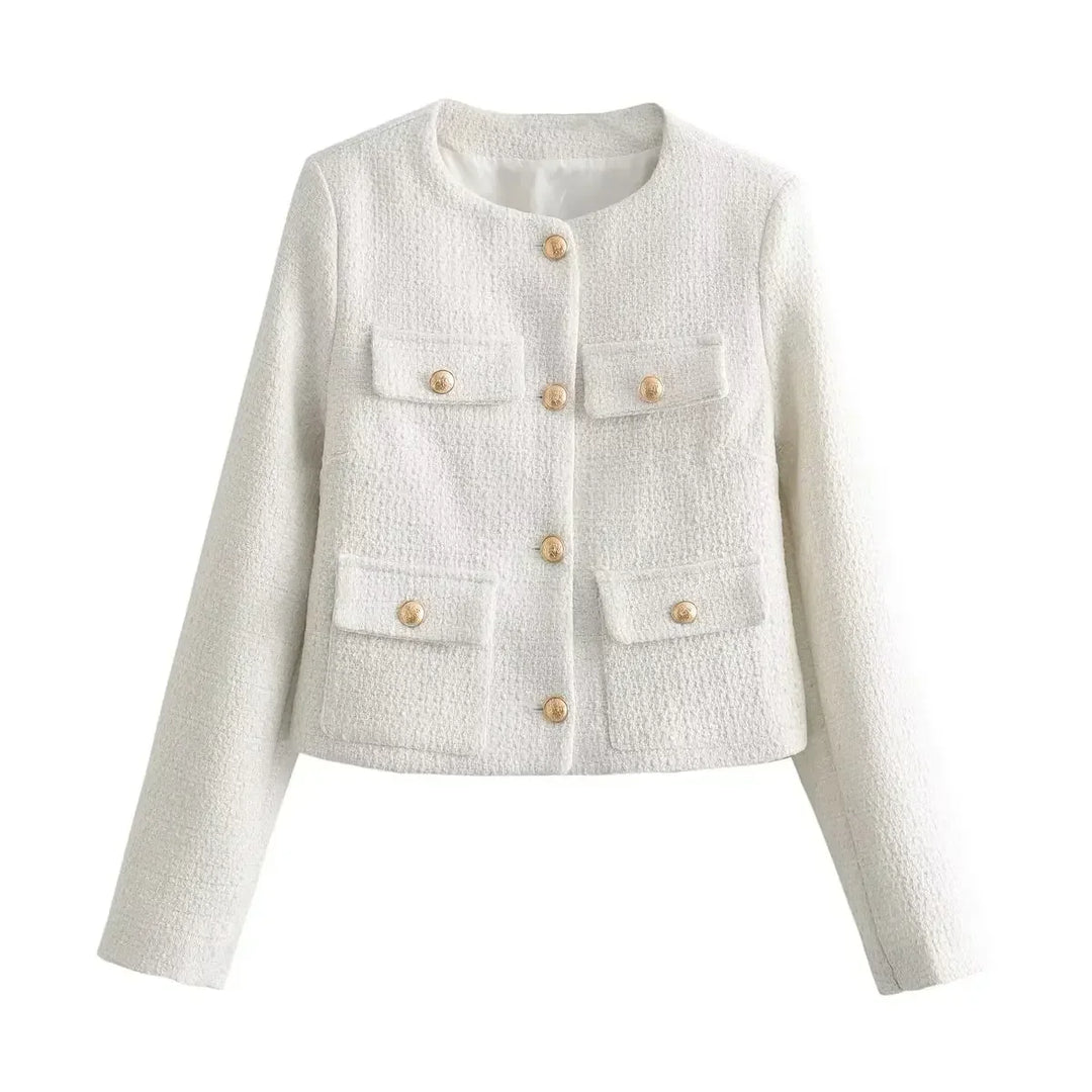 Levoire | Manteau Élégant En Tweed Blanc