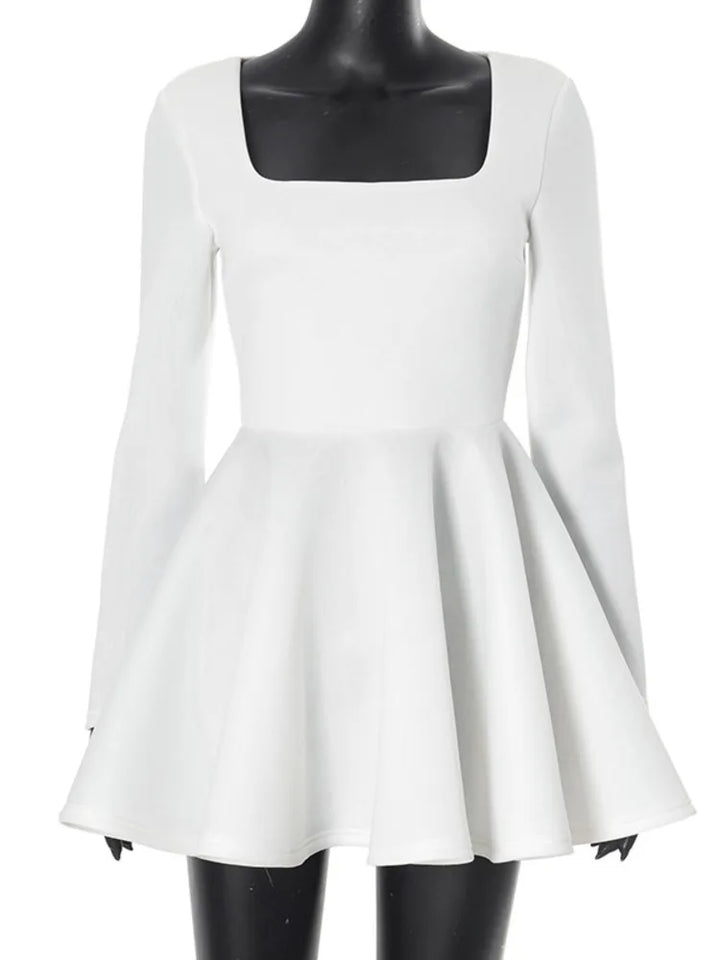 Levoire | Elegantes Weißes Mini-Kleid Mit Square-Ausschnitt