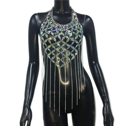 Levoir | Shiny Gems Pailletten Franges Crop Top