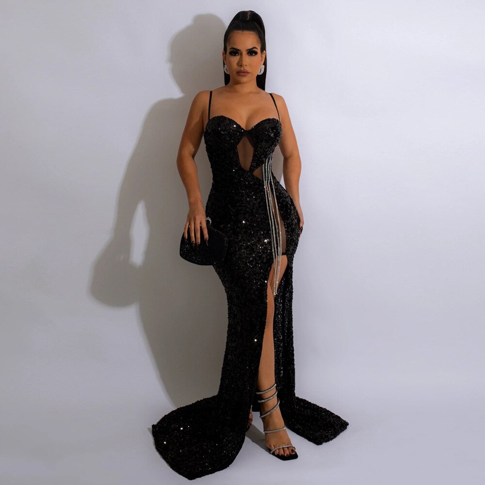 Levoire | Helmi-Diamant-Dragelinser-Haut-Poches-Long Robes Noir