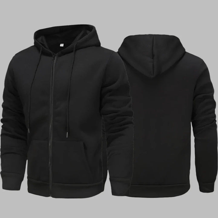 Levoire | Sweat À Capuche Pour Hommes Confortable Avec Fermeture Éclair Pour Le Quotidien Noir