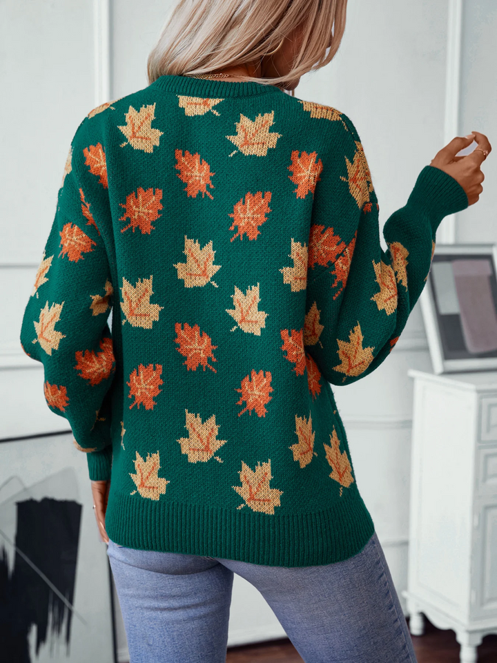 Levoire | Pull En Jacquard De Feuille D'Érable D'Automne