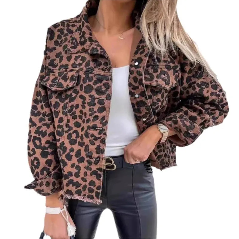 Levoire | Veste En Jean À Motif Léopard