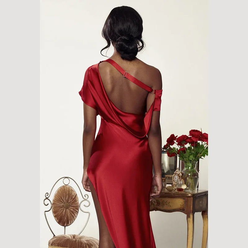 Levoire | Robe Maxi Fendue À Encolure Dégagée, À Dos Décolleté Et À Bretelles Droites