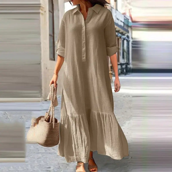 Levoire | Robe Maxi De Qualité Au Style Boho Begie