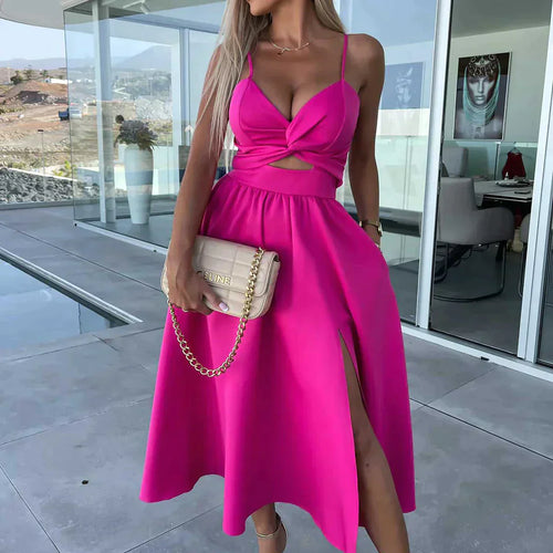Levoire | Robe Midi Avec Fentes Latérales Et Découpe Poches
