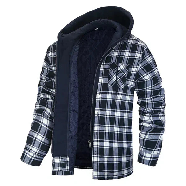 Levoire | Veste Chemise À Carreaux Doux Noir Blanc