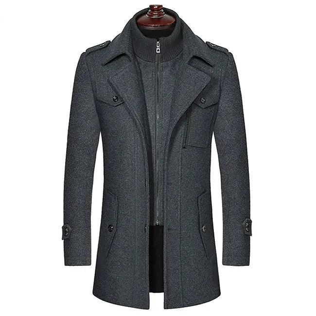 Levoire | Prestige Manteau En Laine Sterling Gris