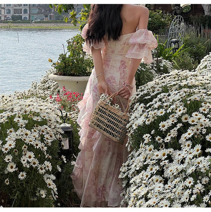 Levoire | Robe Longue Froncée À Épaules Dénudées