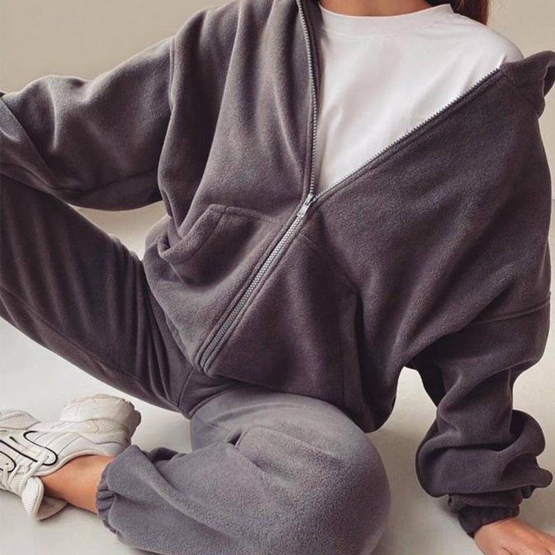 Levoire | Sweat-Shirt À Capuche Long À Manches Larges Gris