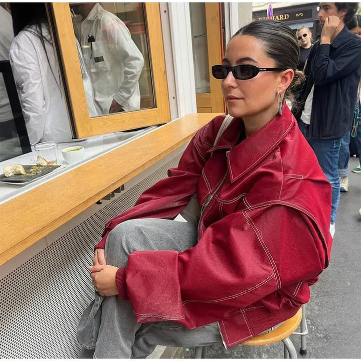 Levoire | Veste En Cuir Oversize Au Flair Urbain