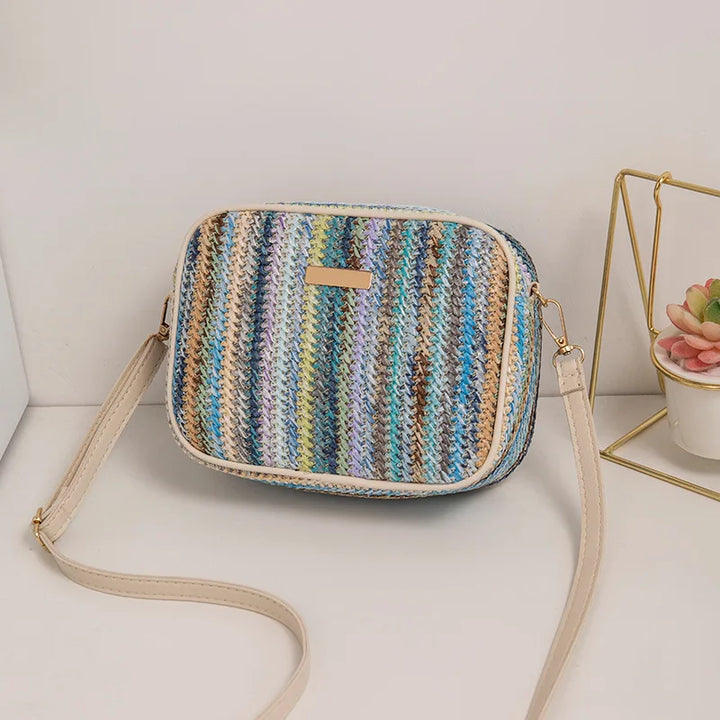 Levoire | Moderne, Estivale, Élégante, Sac À Bandoulière Multicolore Pour Femmes Bleu 13*6*20CM
