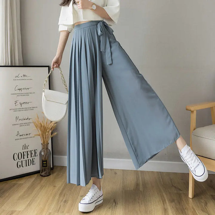 Levoire | Pantalon Jupe Taille Haute Midi Moderne Et Élégante Pour Femmes Bleu
