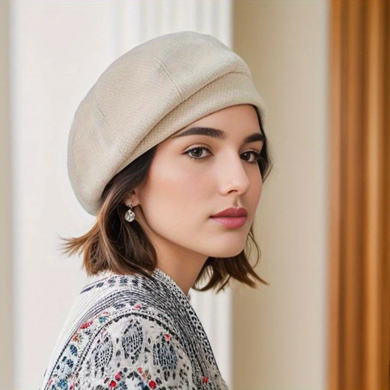 Levoire | Béret En Laine Élégant Pour Femme Blanc crémeux