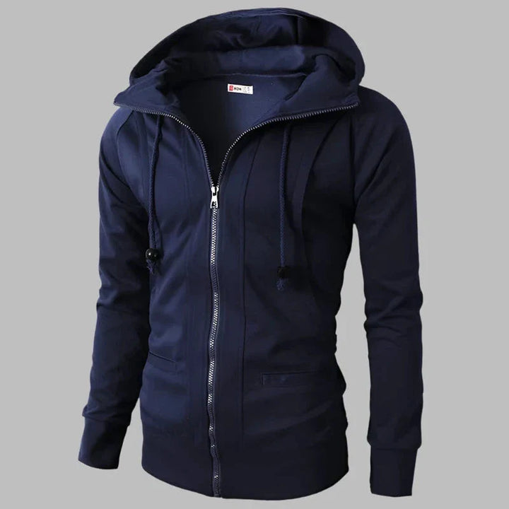 Levoire | Sweat À Capuche Robuste Pour Hommes Avec Fermeture Éclair Bleu marine