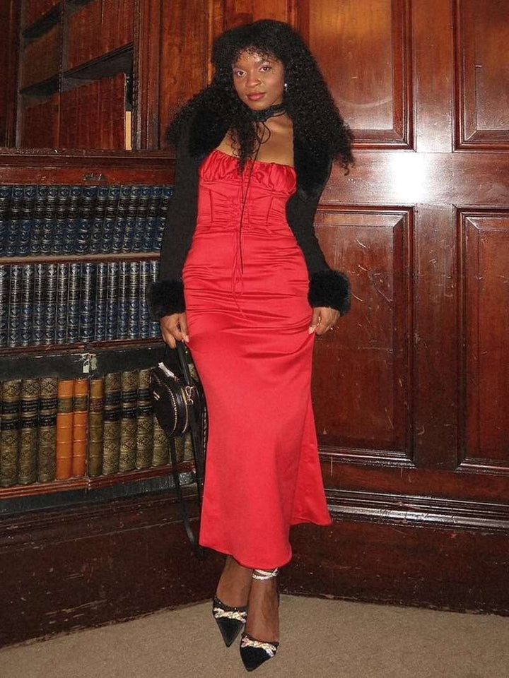 Levoire | Corset À Lacets Sans Bretelles Robe Midi