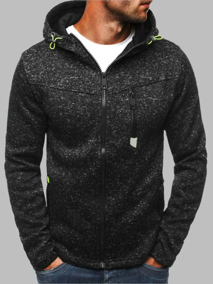 Levoire | Pull À Capuche Élégant Pour Hommes Avec Fermeture Éclair Gris foncé