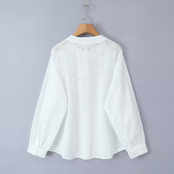 Levoire | Chemisier Blanc À Manches Longues Et Short En Ensemble