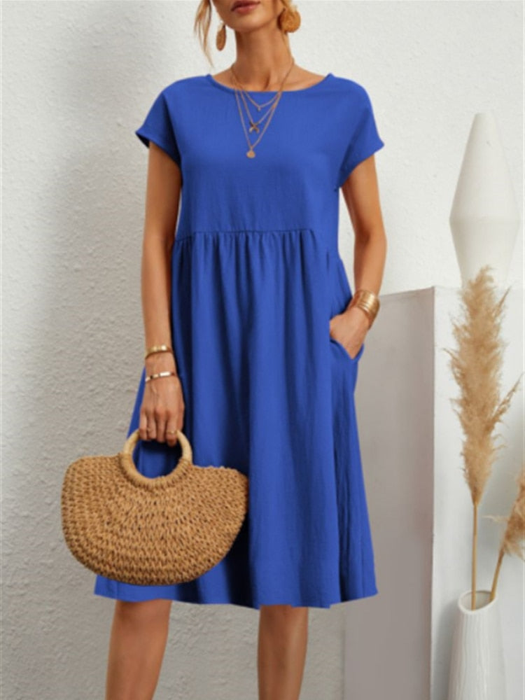 Levoire | Robe Mi-Longue À La Mode Pour Femmes Bleu