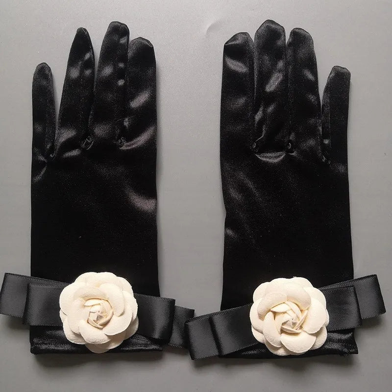 Levoire | Gants En Satin Noir Vintage Hepburn Pour Un Style Classique