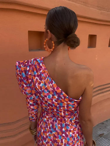Levoire | Robe À Épaules Diagonales Pour Femmes - Rose