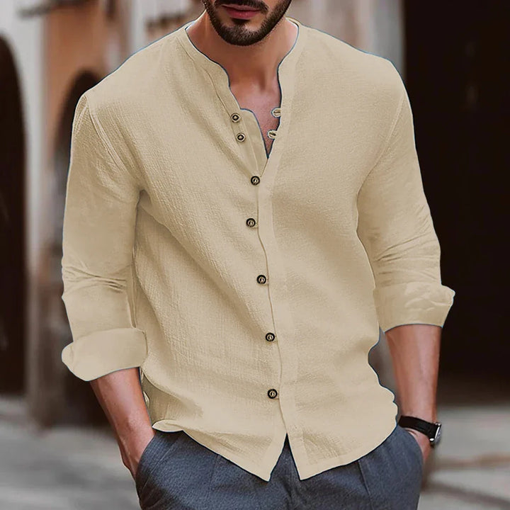 Levoire | Chemise Pour Hommes Moderne Et Confortable À Manches Longues Khaki