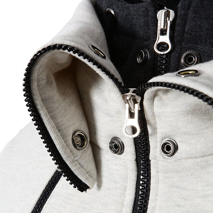 Levoire | Veste de sport en polaire slim fit avec zip et capuche pour hommes