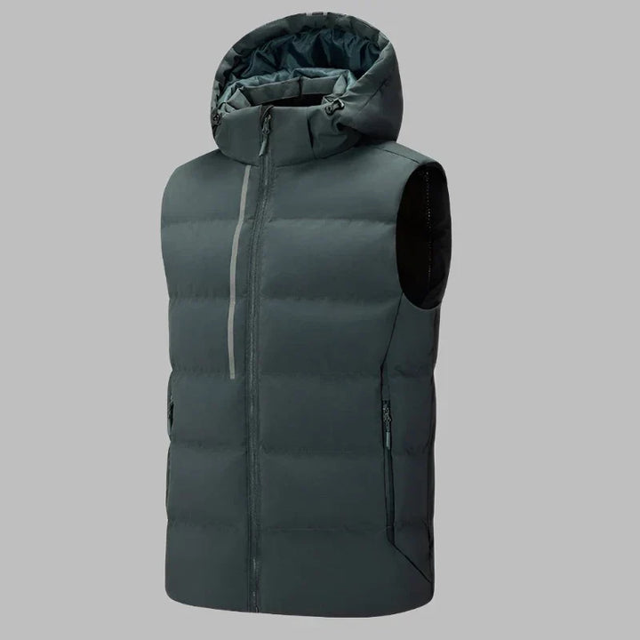 Levoire | Gilet Rembourré Intermédiaire Avec Capuche Pour Hommes Aqua Bleu
