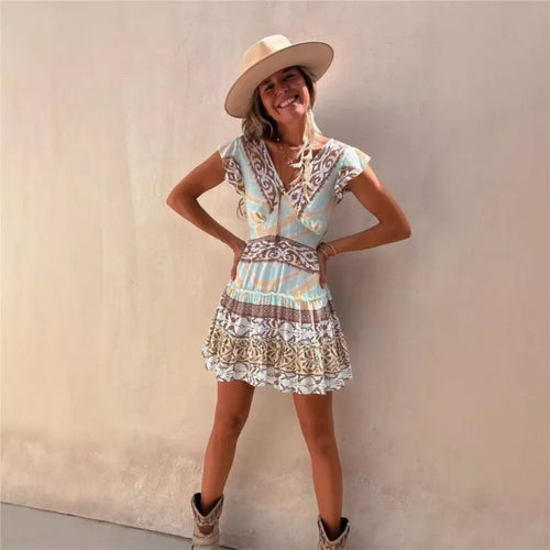 Levoire | Robe D'Été Ethnique À Col En V