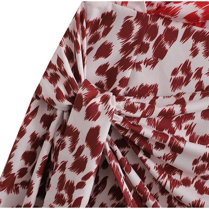 Levoire | Motif Léopard Robe Mini À Une Épaule Sans Manches