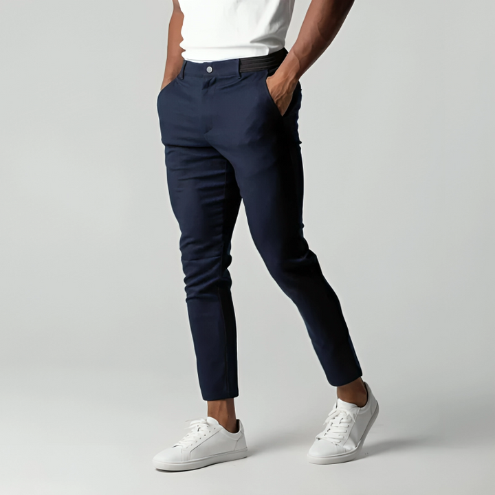 Levoire | Pantalon Extensible Avec Ceinture Confort Marine bleu