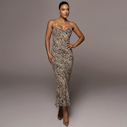 Levoire | Robe Maxi Décontractée À Imprimé Zèbre