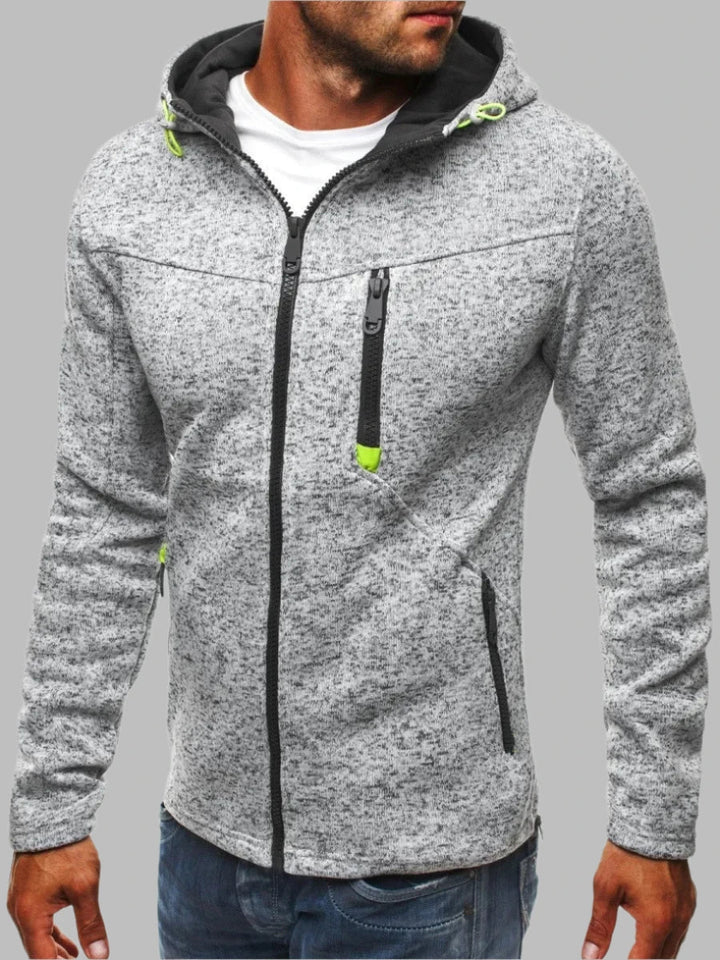 Levoire | Pull À Capuche Élégant Pour Hommes Avec Fermeture Éclair Gris