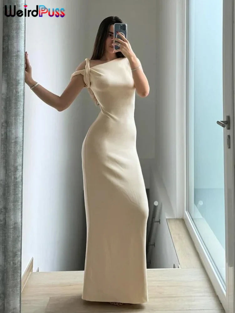 Levoire | Robe Asymétrique Sexy Khaki