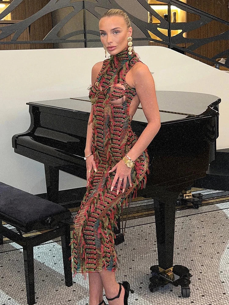 Levoire | Robe Longue Tricotée Colorée Trollhaug Coloré