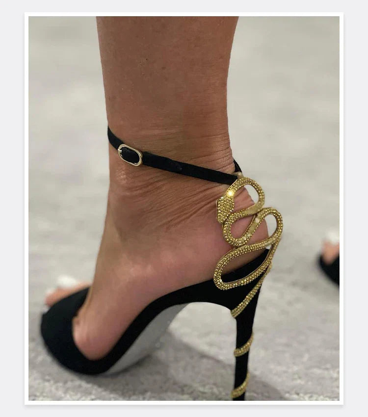 Levoire | Serpentine Talons Aiguilles Noirs Pour Une Démarche Élégante