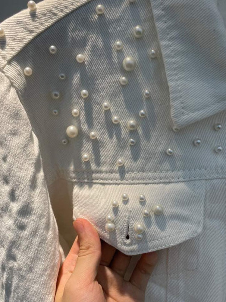 Levoire | Veste En Jean Décontractée Avec Perles