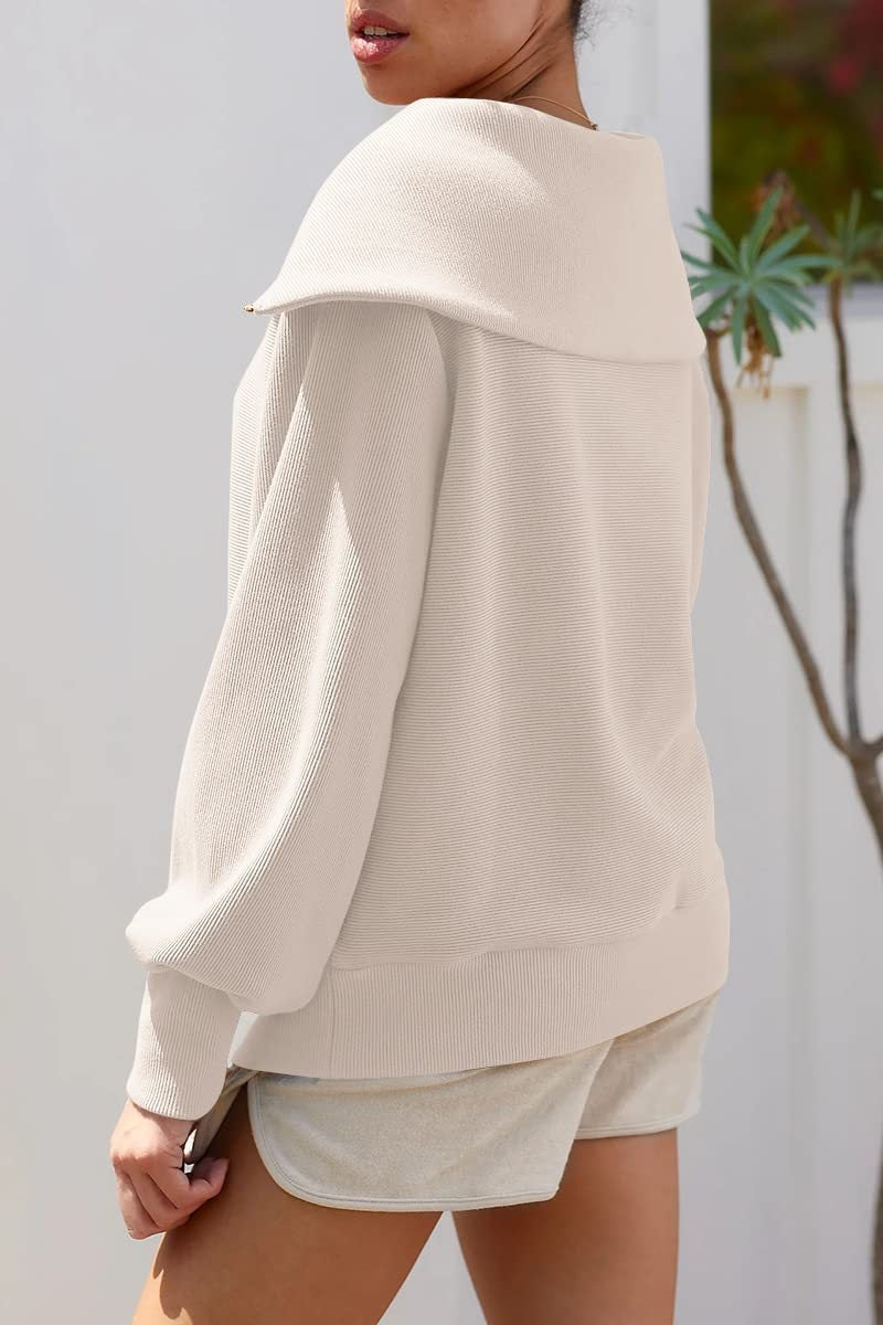 Levoire | Pulls Grande Taille Blanc Avec Grand Col