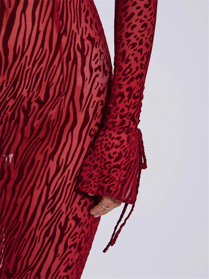Levoire | Imprimé Léopard-Zèbre-Médium-Avec Capuche-Maxi Robe