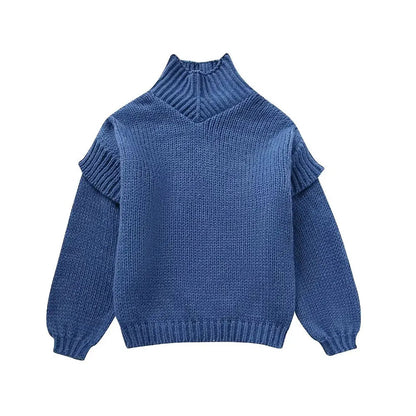 Levoire | Pull En Tricot Avec Col Roulé En Grande Taille Bleu