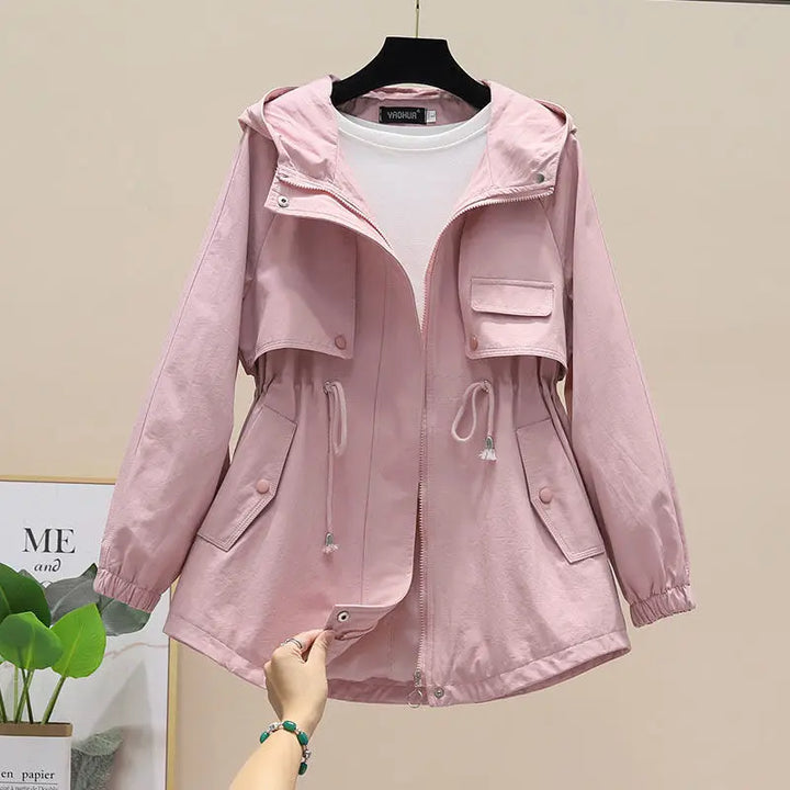 Levoire | Trench-Coat Femme De Printemps/Automne Avec Capuche Et Cordon