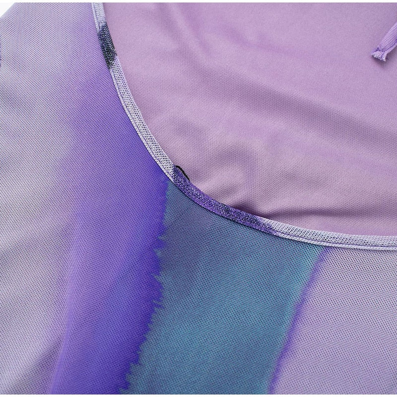 Levoire | Long Striped Tulle Strap Dress