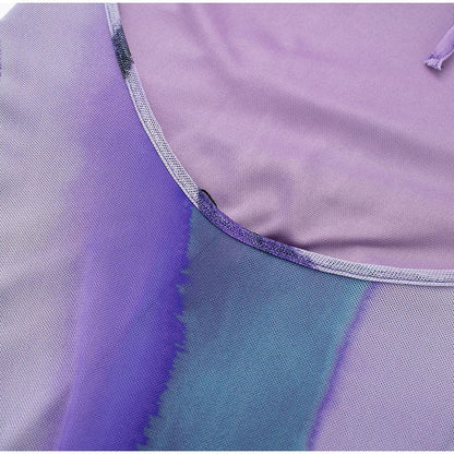 Levoire | Long Striped Tulle Strap Dress