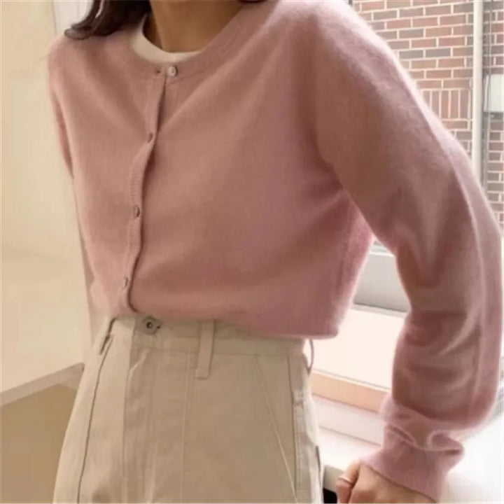 Levoire | Cardigan Douillet Avec Devant Ouvert Rosa