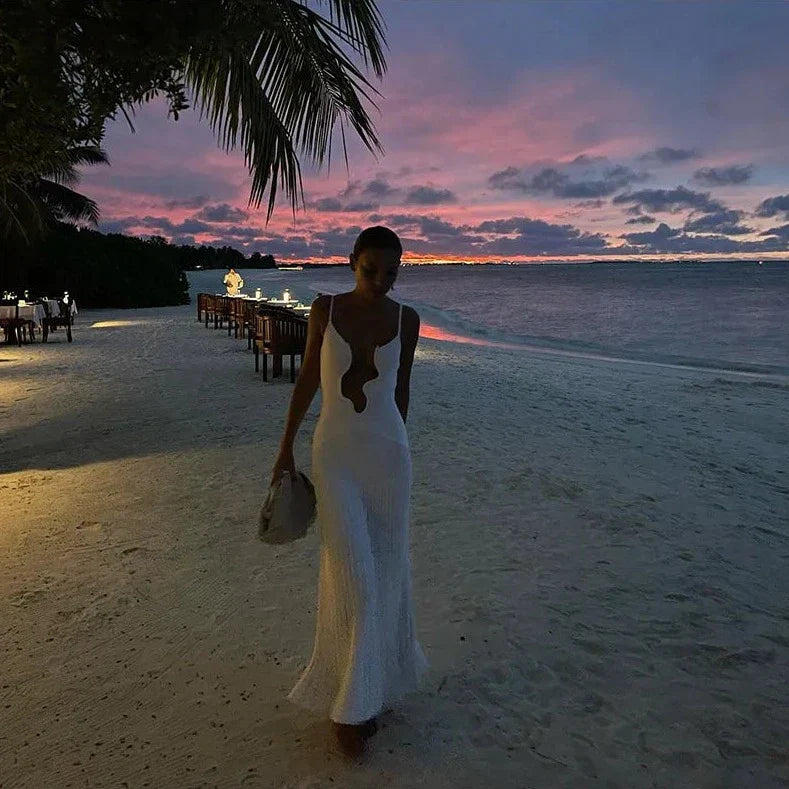 Levoire | Ouvert Robe Maxi À Col V Sans Manches