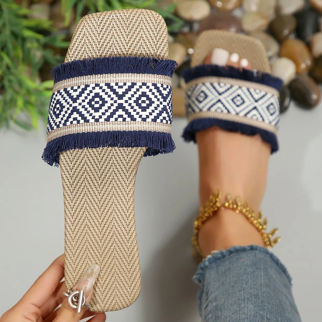 Levoire | Sandales Stylées Au Design Tressé Bleu foncé