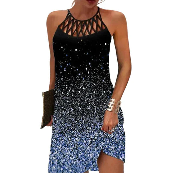 Levoire | Robe D'Été À Dos Nu Pour Femmes Noir bleu
