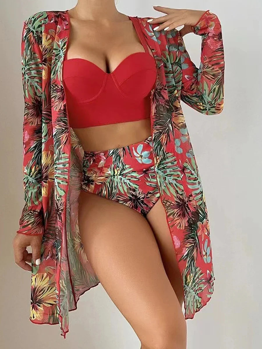 Levoire | Ensemble Bikini Trois Pièces Tropical